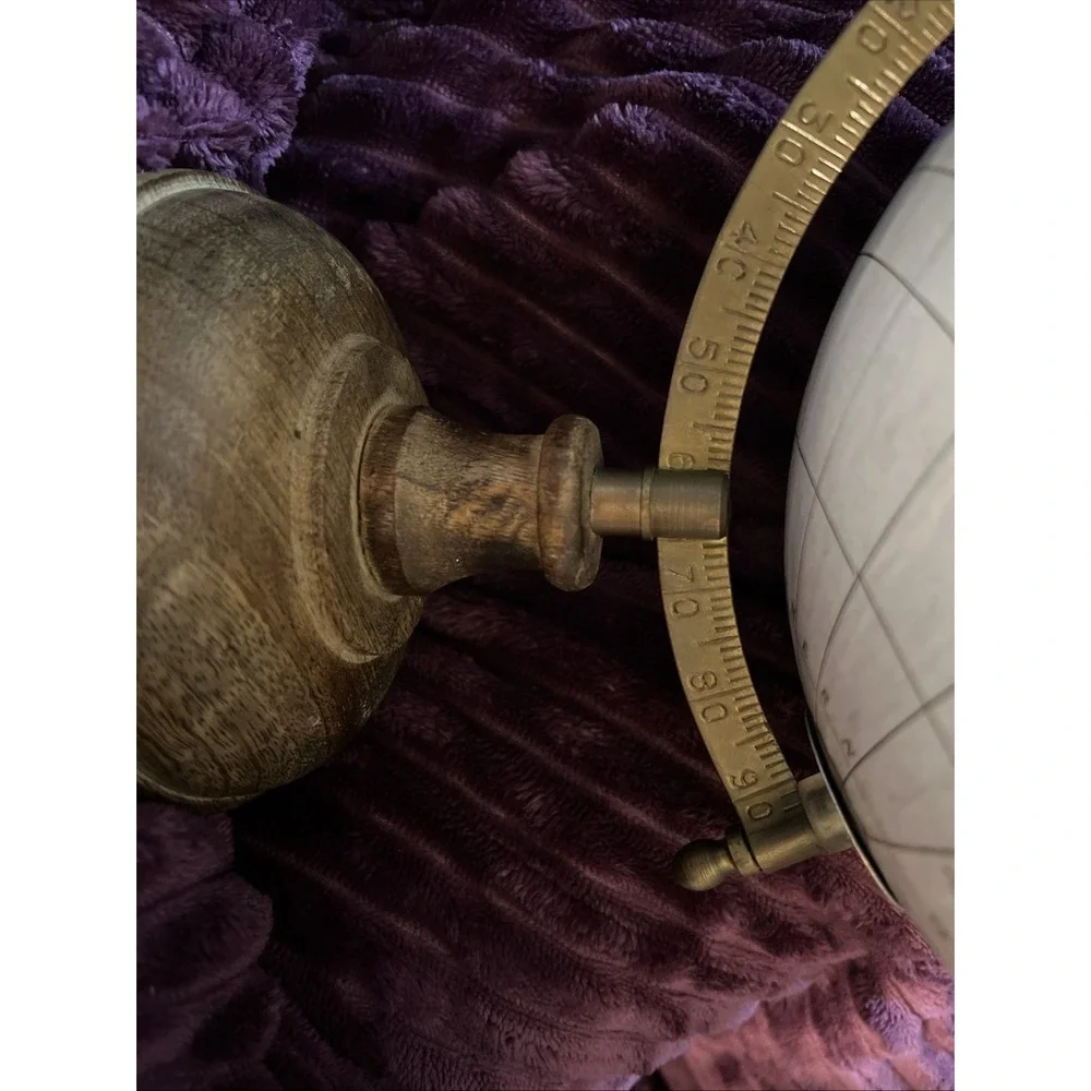 Hobby Lobby Globe with Wooden Base and Gold Detailing 14.5